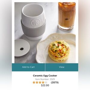Pampered Chef Ceramic Egg Cooker. New, in box.
